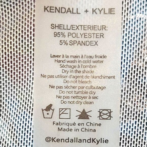 KENDALL+KYLIE 2-PC Sheer Mesh Blue leaf Swim Cover Up Size Large NWT - Picture 10 of 13